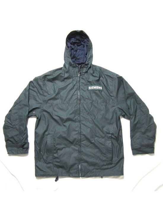 Porth Authority Other - Siemens‎ Corporate Logo Employee Men Hooded Nylon Rain Jacket Sz M Zip (MJ116)